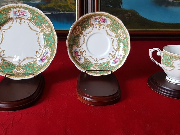 Queen Anne  Regency Green  Cabinet Tea Set Trio - Main image