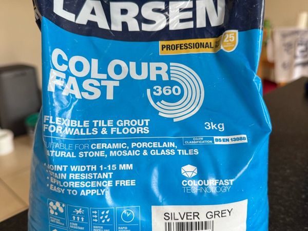 Larsen Flexible Tile Grout 3kg, Silver Grey - Main image