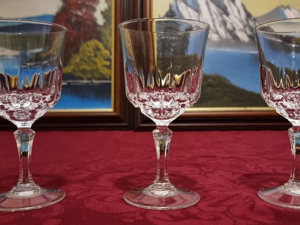 3 Piece Stemmed Crystal Goblets / Wine Glasses - Main image