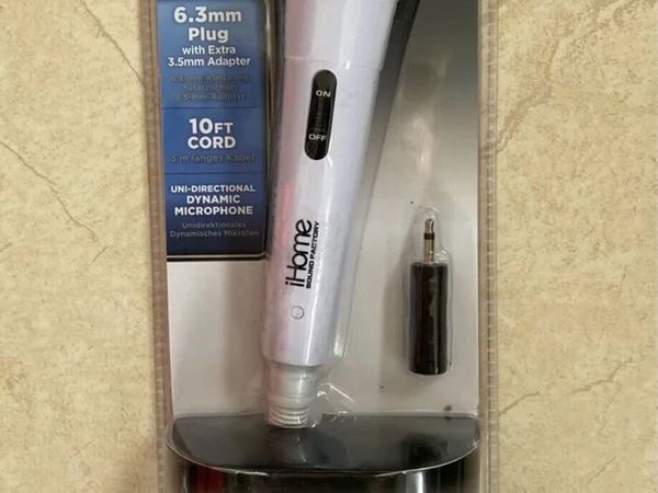 NEW & SEALED iHome Microphone with Adapter- White - Main image