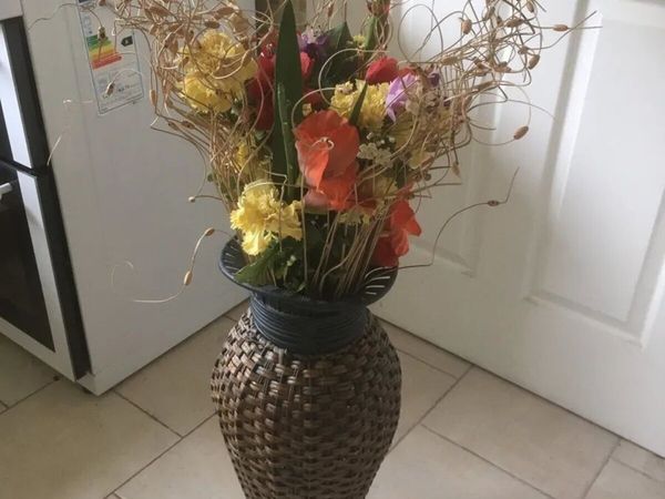 Beautiful Large Vase full with variety of flowers - Main image