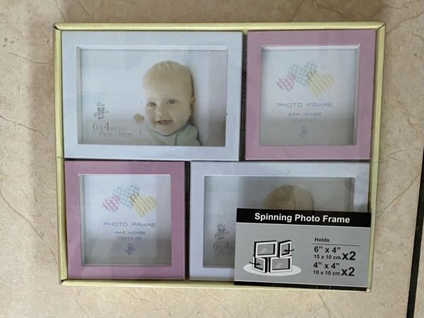 NEW SEALED Spinning Photo Frame - 4 pictures - Main image