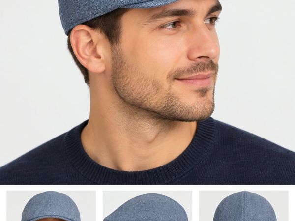 Men’s Blue Flat Cap – Classic Casual Style | Light - Main image