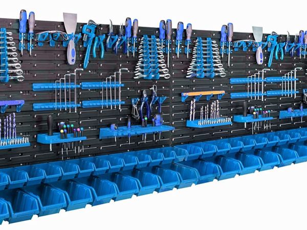 46 Stacking Boxes, Wall Shelf, Plastic, 231.6 x 78 - Main image
