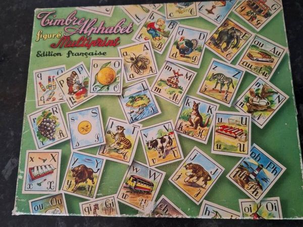 Vintage french wooden alphabet print game - Main image