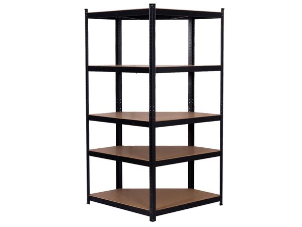 Budget Garage Shelving | 3 Corner Bay Black - Main image