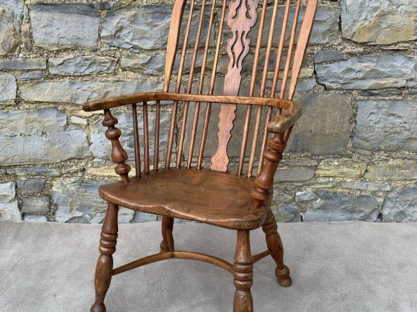 Late Victorian high back Windsor armchair. - Main image