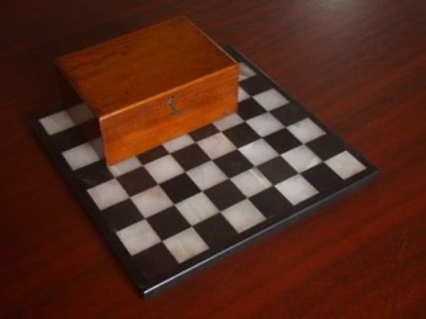 Antique Chess Set and Board - Main image