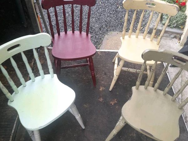 Four solid wood chairs - Main image