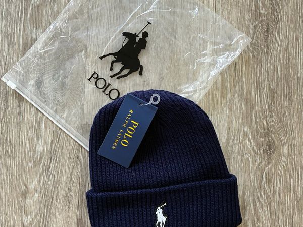 Navy blue and white Ralph Lauren beanie - Main image