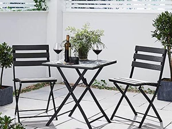 2-Piece Folding Garden Bistro Set with Table - Main image