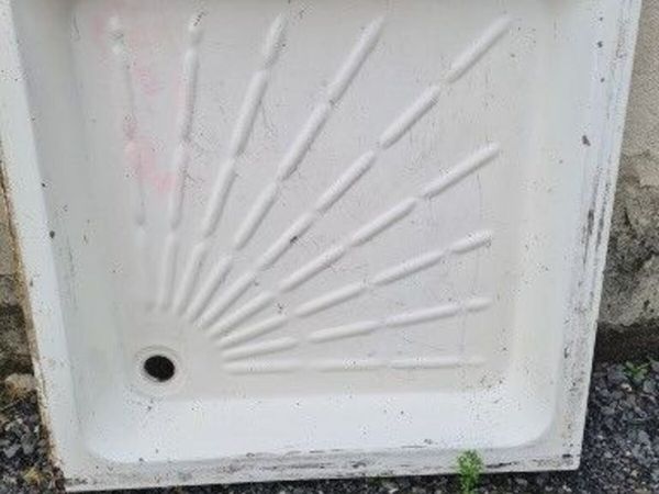 PVC Shower door,  open out door and Tray  80cm x 8 - Main image