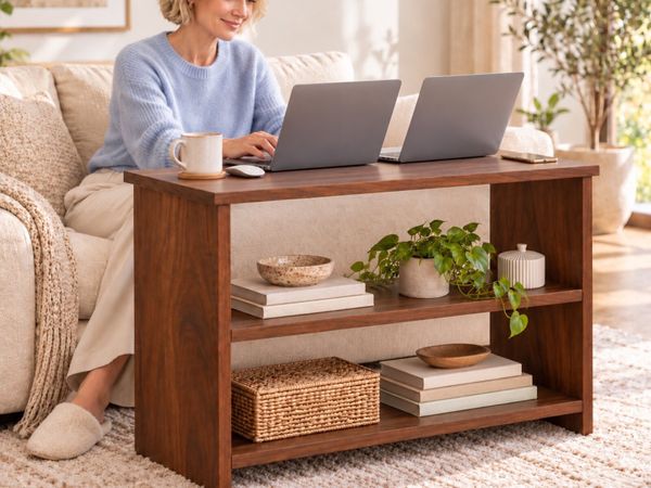 Handmade Rustic Large Laptop Table 900mm - Main image