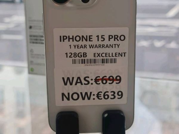 IPHONE 15 PRO 128GB EXCELLENT  1YEAR WARRANTY - Main image