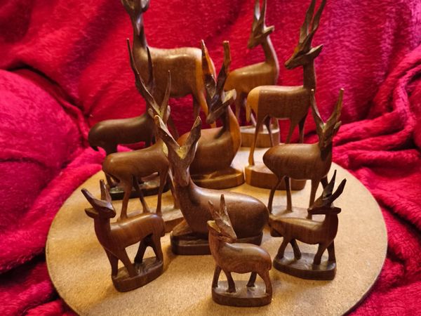 Vintage teak Antelope Figures - Main image