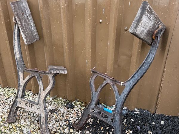 Original railway station seat ends - Main image