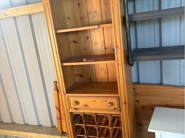 Pine wine rack and bookshelf - Main image