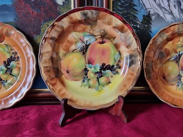 3Pc. Hose St. Pottery England Orchard Gold Plates - Main image