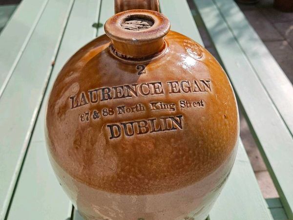 Antique two-gallon salt-glazed whiskey flagon - Main image