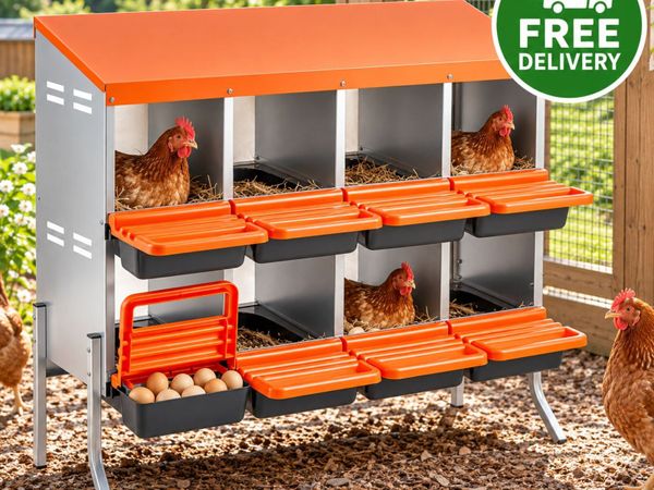 Chicken Nesting Boxes with 8 Compartments and Supp - Main image