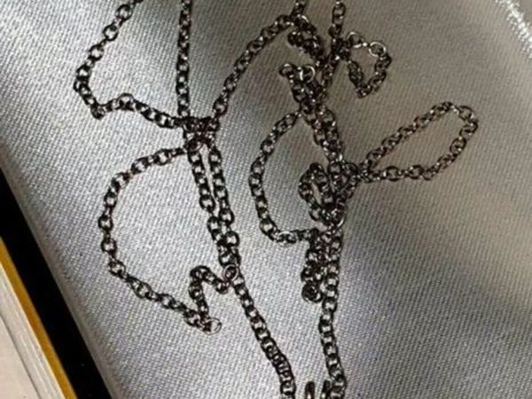 Pristine Hallmarked Silver 18" Chain with Amethyst - Main image
