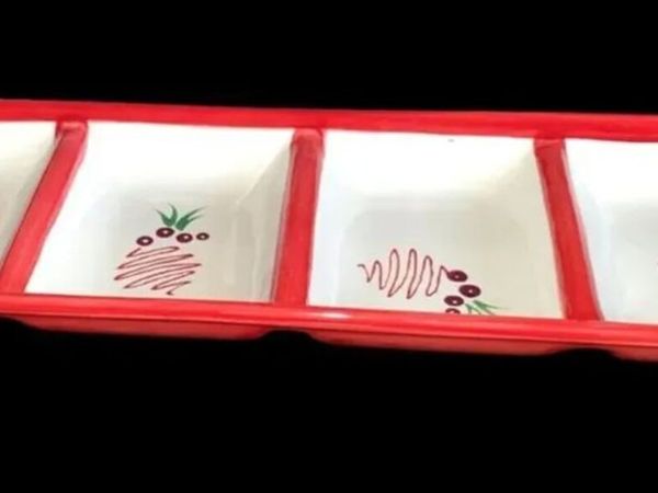 Pristine "Festival" 4-Section Ceramic Serving Tray - Main image