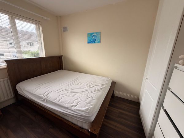Solid Wood Double Bed Frame & Mattress - Main image