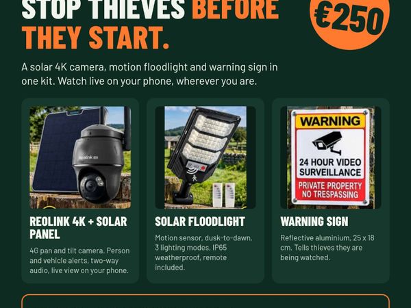 Off-Grid Solar Security Kit | 4K 4G Camera & Light - Main image