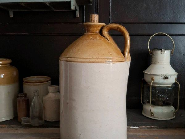 Antique One Gallon Stoneware Flagon Jug - Main image