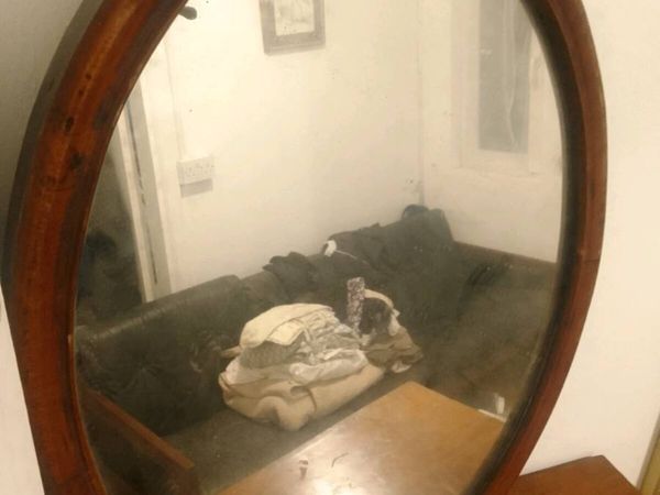 Victorian mahogany  ovan vanity mirror - Main image
