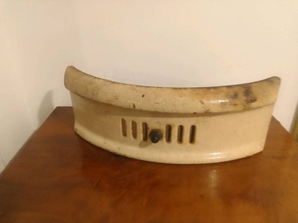 Art deco fire fret cast iron cream enameled - Main image