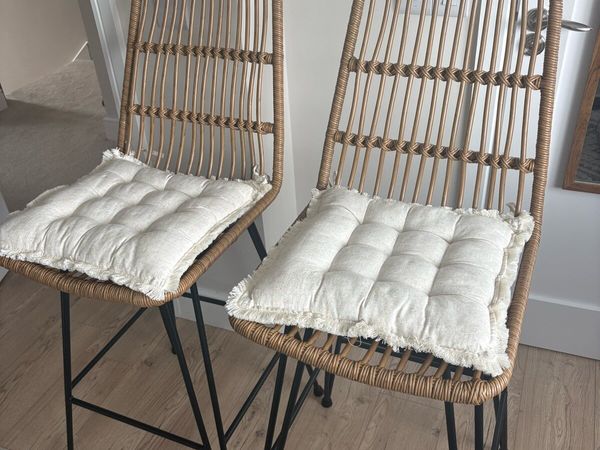 X2 Rattan Kitchen Stools - Main image