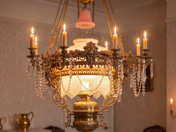 The is a very large old  brass coolie lamp. - Main image