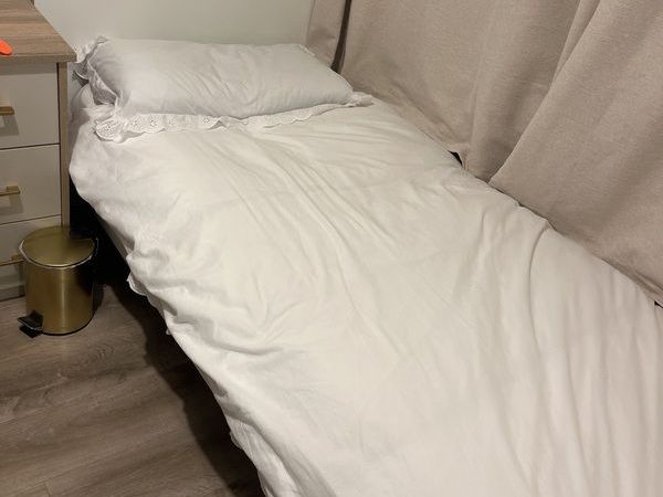 IKEA single bed with mattress and two under bed storage drawers - Main image