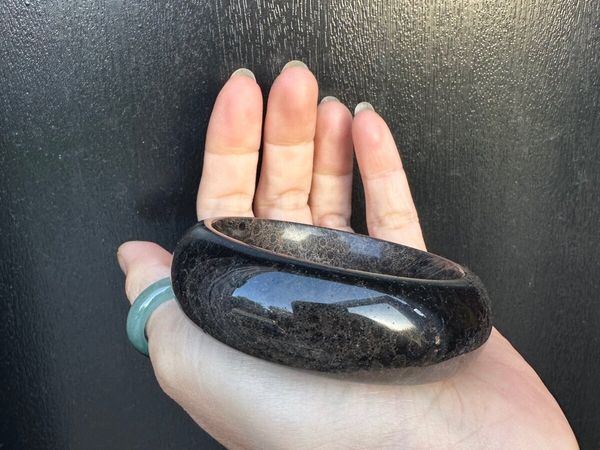 Natural fossil coral jade bangle 55mm - Main image