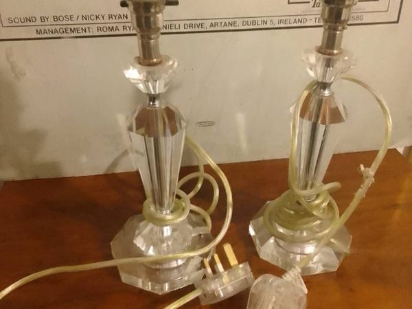 Vintage cut glass crystal boudoir lamps - Main image