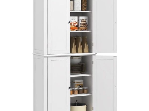 Freestanding Kitchen Cupboard with 4 Doors, Storag - Main image