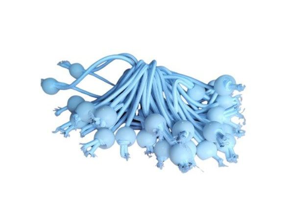 Small white bungee ball Ties 10cm ( 30 pk ) - Main image