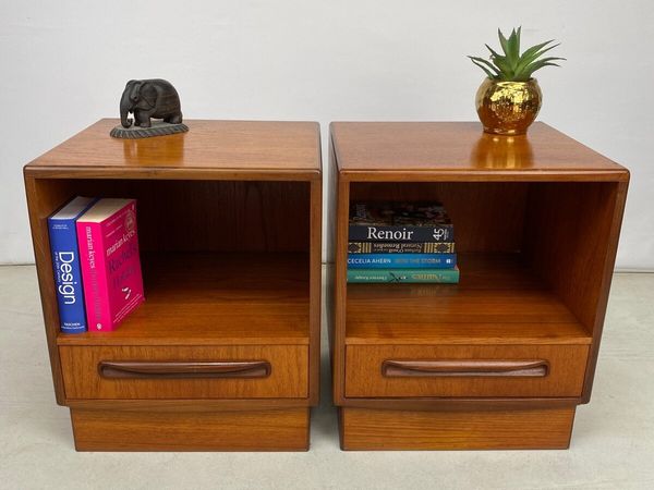Mid Century Teak Pair of G Plan Bedside Cabinets - Main image