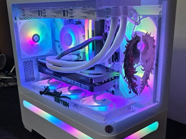 Angel Wings Ryzen 7 X3D RTX 5070 White Gaming PC - Main image
