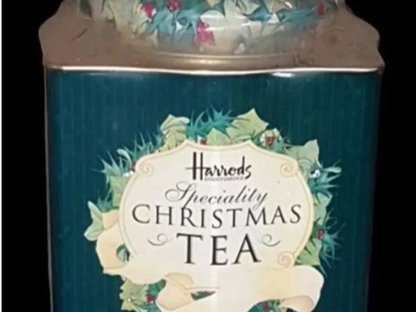 Pristine Sealed Harrods Christmas Tea Caddy - Main image