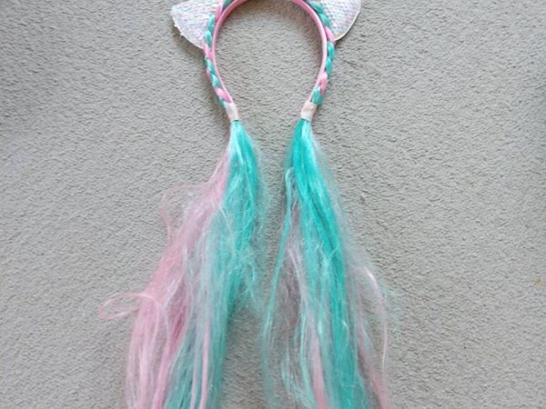 Girls unicorn hairband with hair extensions - Main image