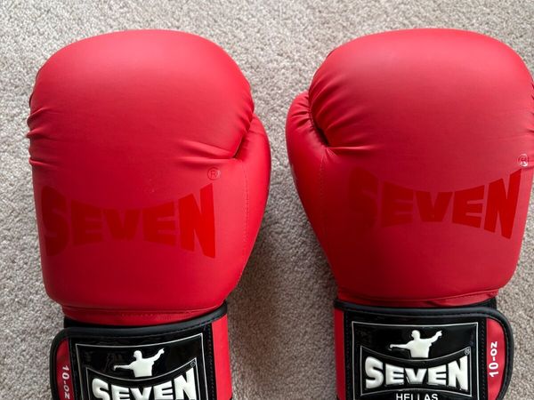 Seven Hellas 10oz Boxing Gloves – Red/Black – As N - Main image