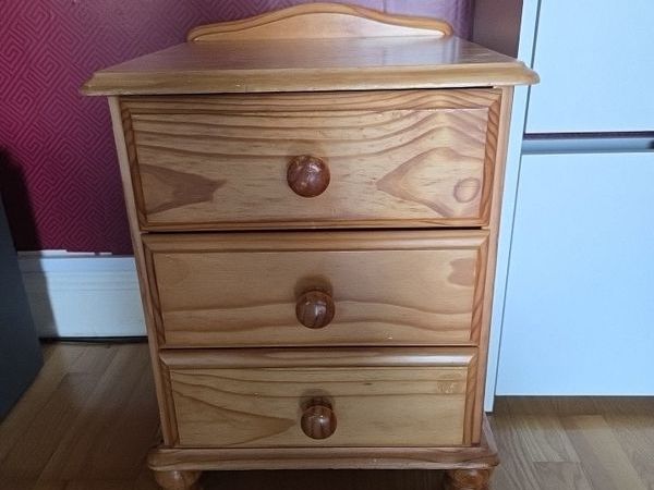 classic solid pine wood bedside locker - Main image