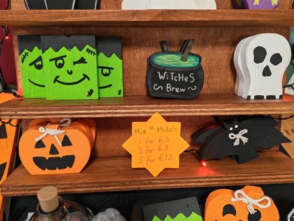 Handmade & Hand-Painted Wooden Halloween Decor Ite - Main image