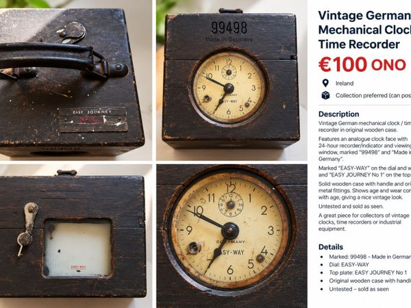Vintage Pigeon Racing clock - Main image