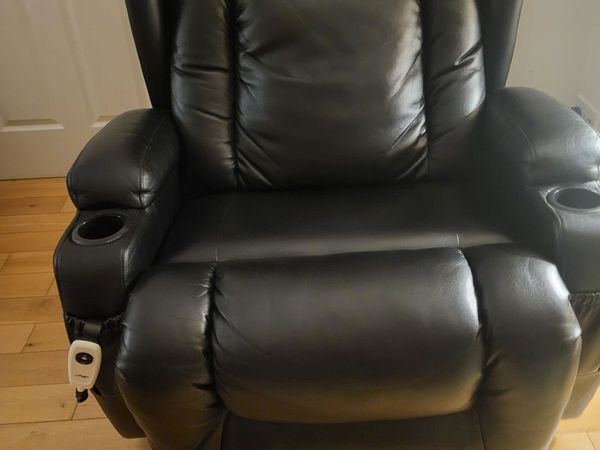 Premium Black Leather Electric Riser-Recliner Chai - Main image