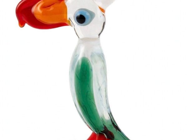 Vintage hand  blown Murano art glass parrot - Main image