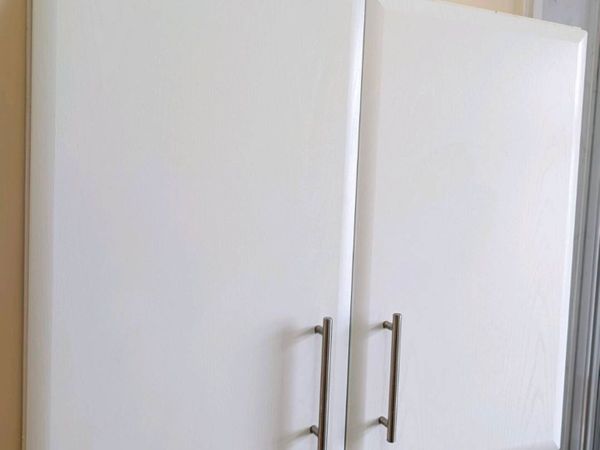 White 2-Door Wall-Mounted Bathroom Utility Cabinet - Main image