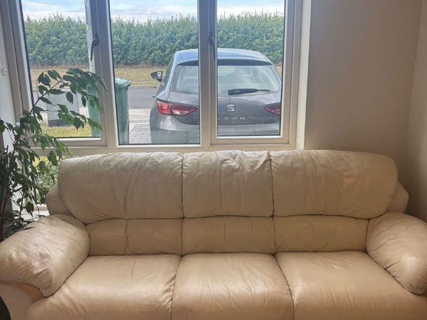 Three Seater Leather Couch - Main image